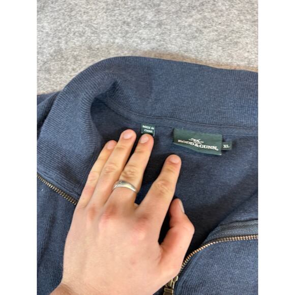 Rodd & Gunn Sweater Men XL Blue 1/4 Zip Mock Neck Pullover Minimalist Streetwear - Picture 4 of 5